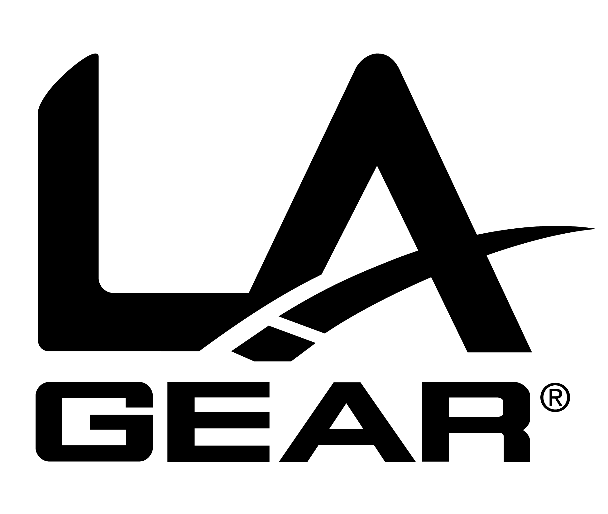 LA Gear Stacked Black Logo