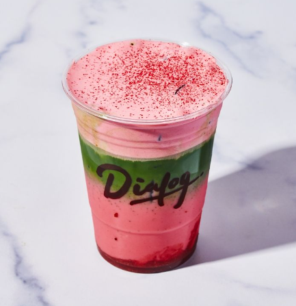 Strawberry Oat Matcha Latte