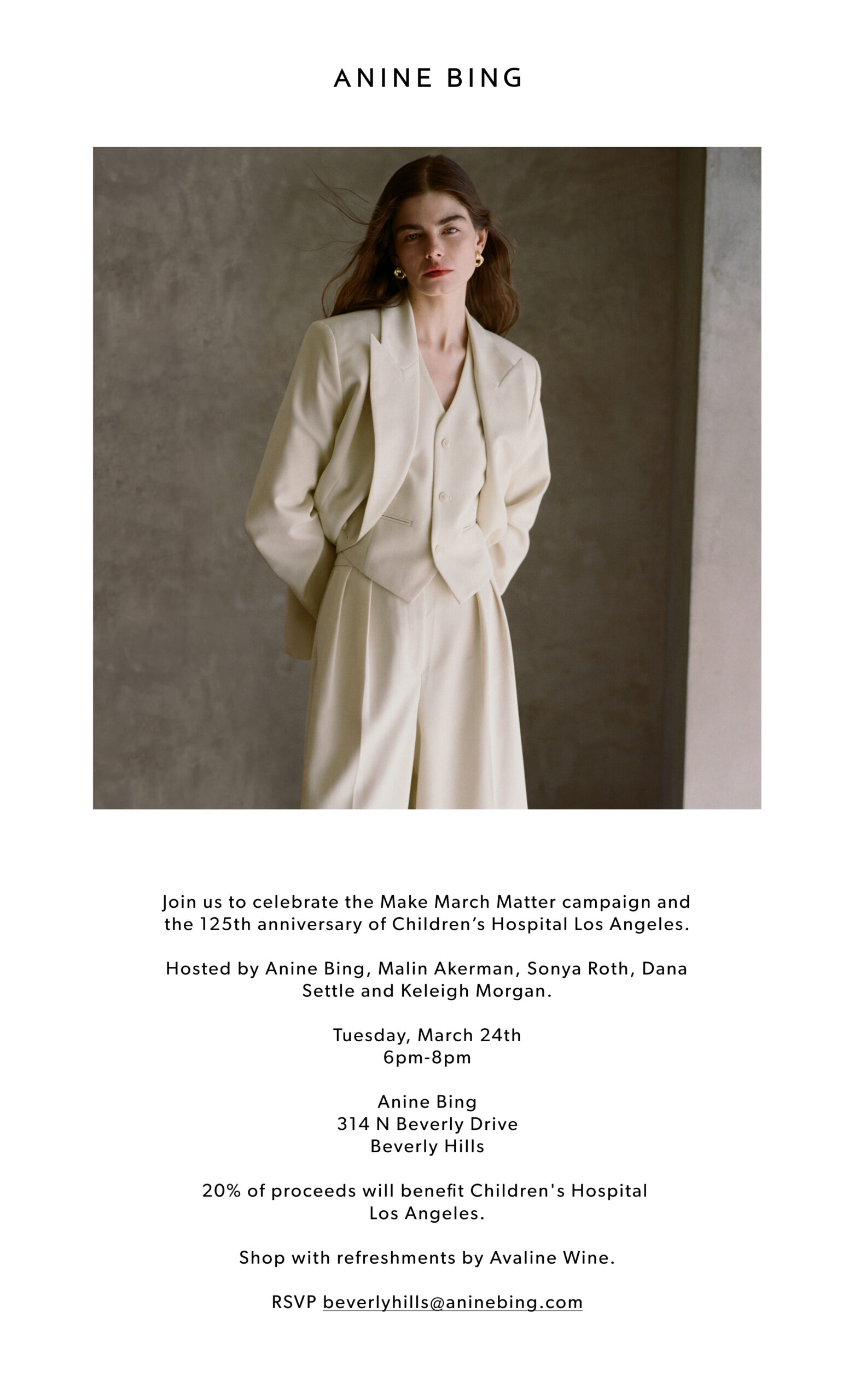 CHLA MMM Event - Anine Bing Make March Matter Invite